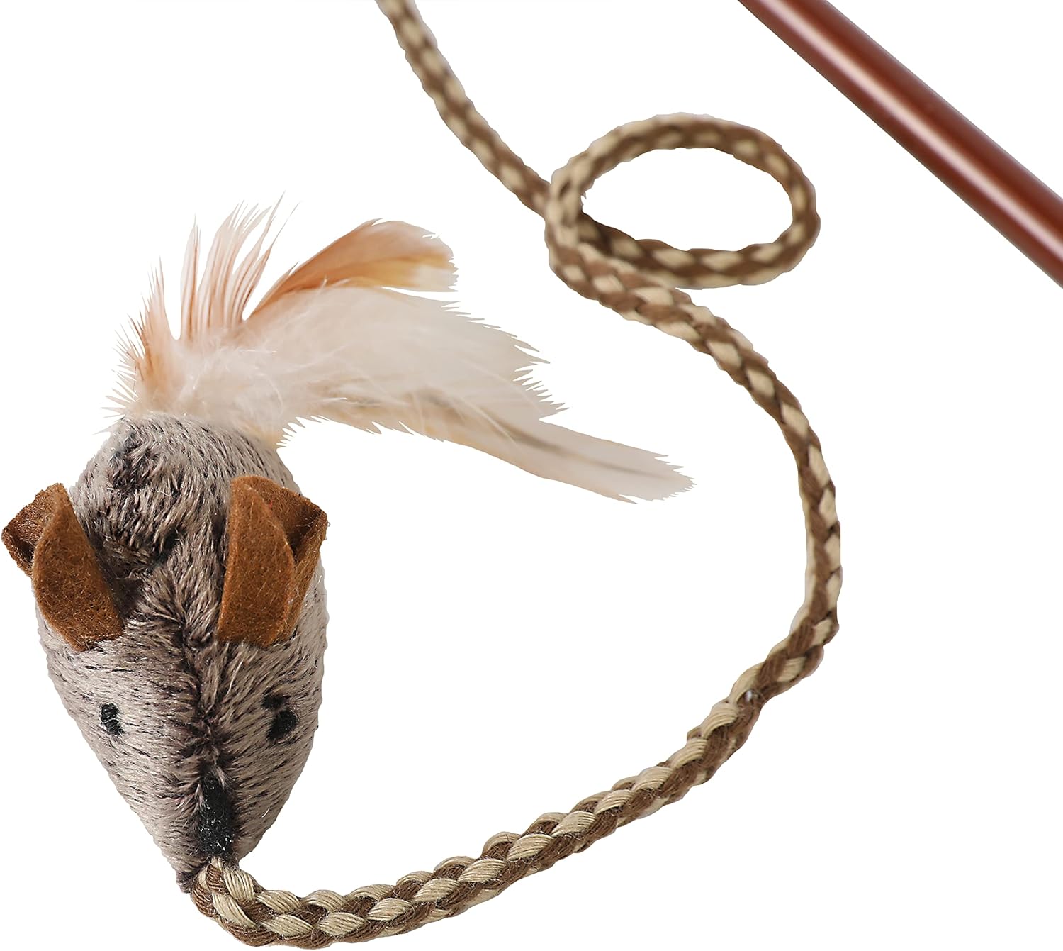 OurPet's Play-N-Squeak Teathered & Feathered Play Wand Cat Toy