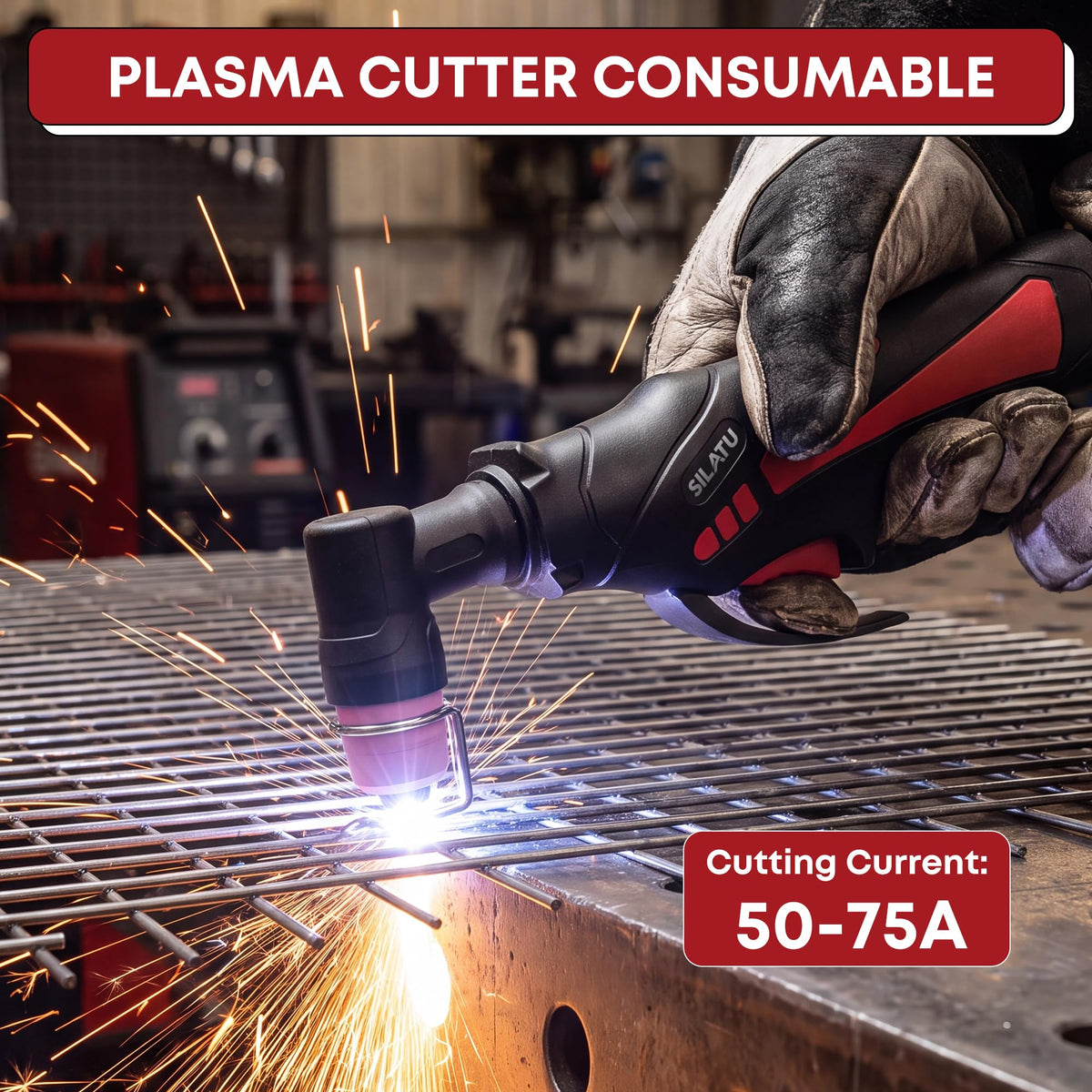 SILATU 50Pcs AG60P Plasma Cutter Consumables, .040" SG-55 AG-60 WSD-60