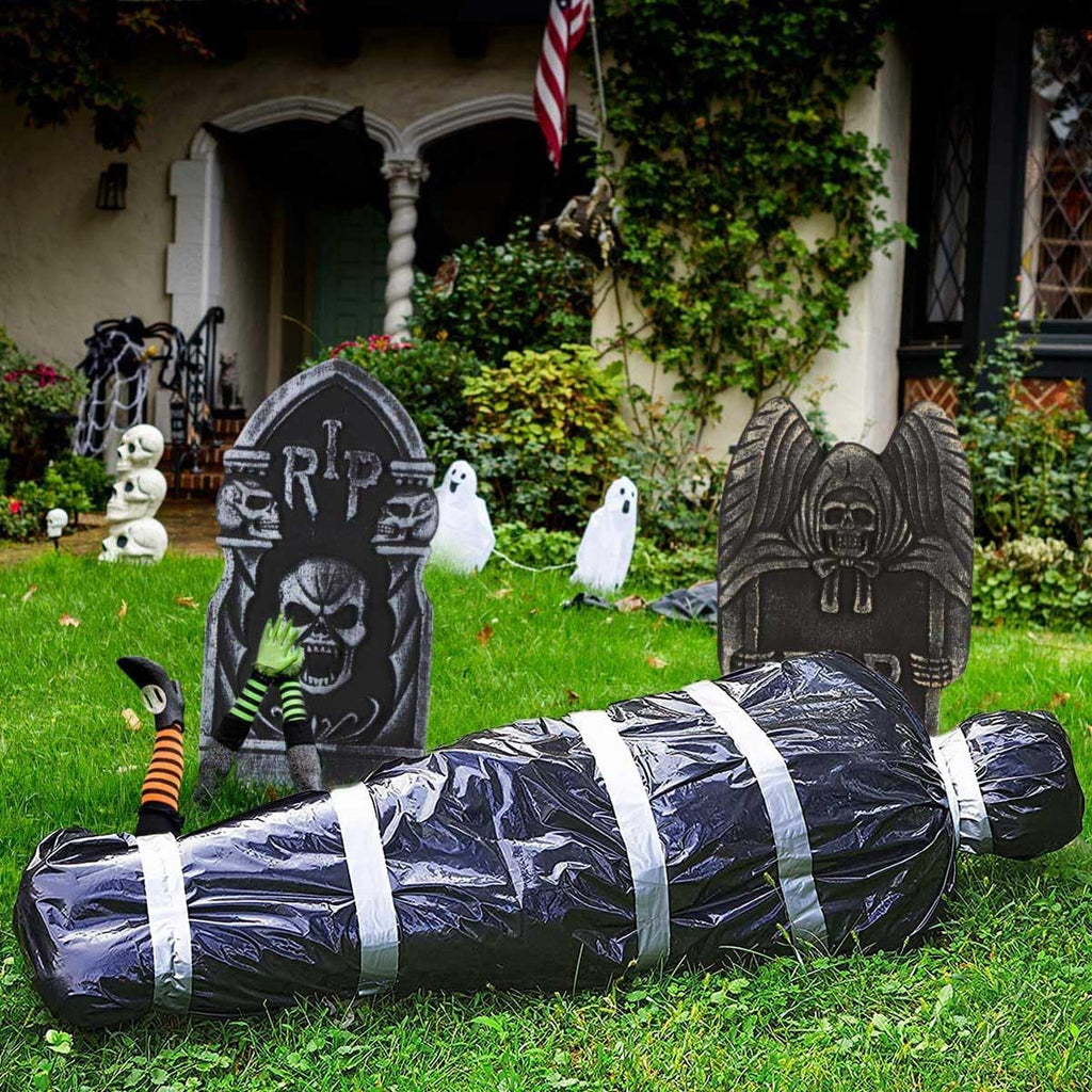 Halloween Decorations Corpse Dead Victim Props 60 inch Hanging Dead Body Decorations Scary Fake Corpse in Bag Indoor
