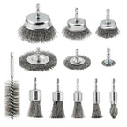 12 Pcs Wire Brush for Drill Set Abrasive Wire Wheel for 1/4" Hex Shank Wire Cup Brush for Drill for Removing Paint and Rust, Metal Carbon Steel