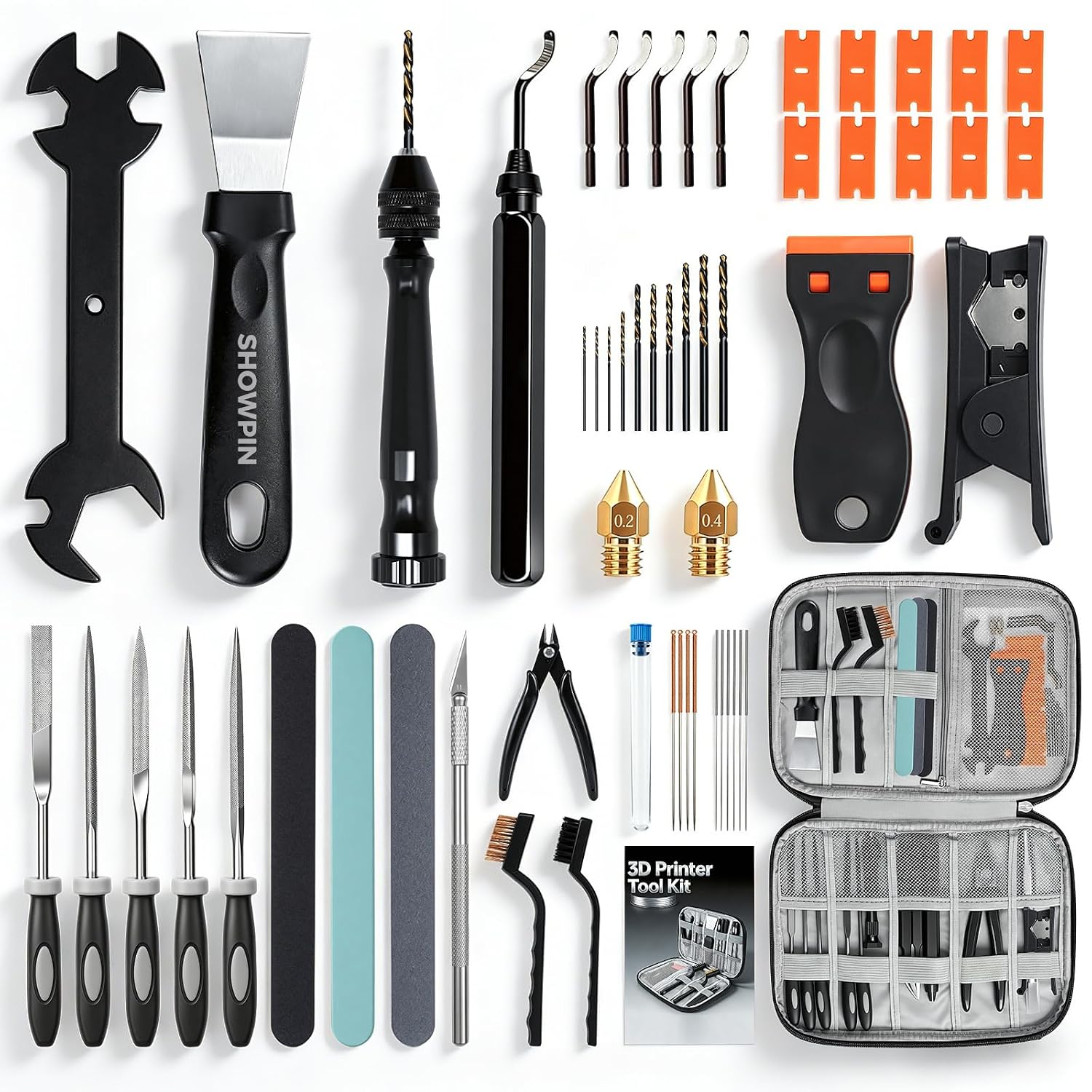 64PCS 3D Printer Tools: 3D Printer Accessories & Printing Tool Kit | Cleaning & Finishing, Support Removal, Deburring