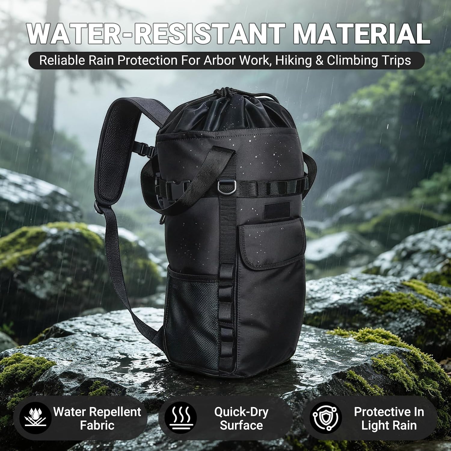 Climbing Rope Bag,Large Capacity Arborist Rope Storage Bag,Waterproof Oxford Tree Rock Climbing Rope Backpack,Outdoor