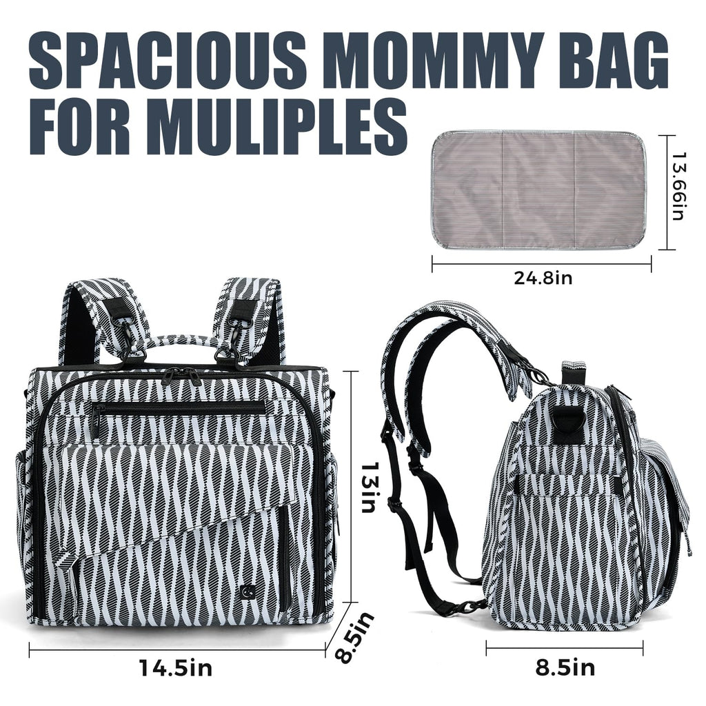 ALLCAMP Diaper Bag Backpack, Large Capacity, Portable Changing Pad