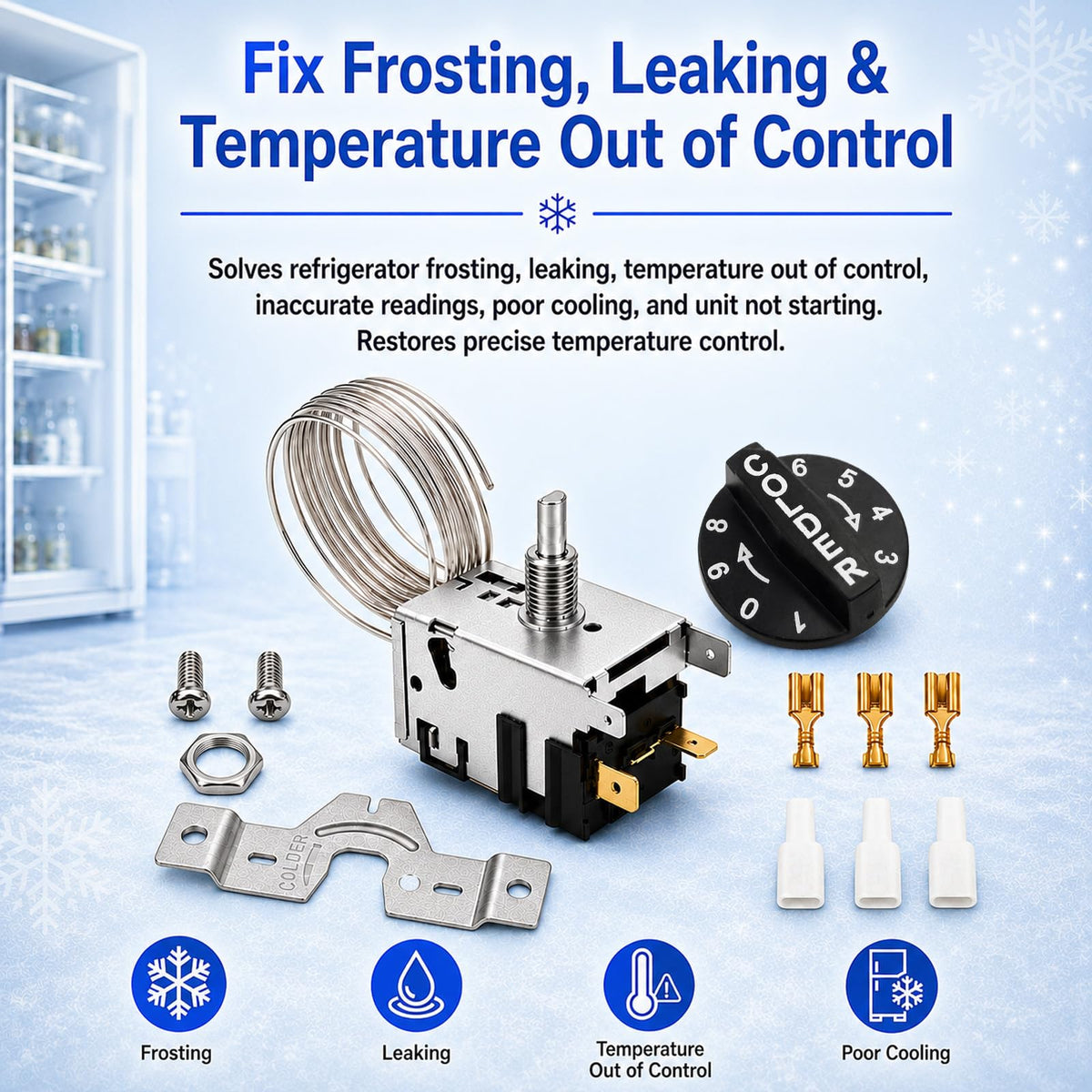 800366 Refrigerator Thermostat Compatible with True TSSU TPP TD TBB GDM