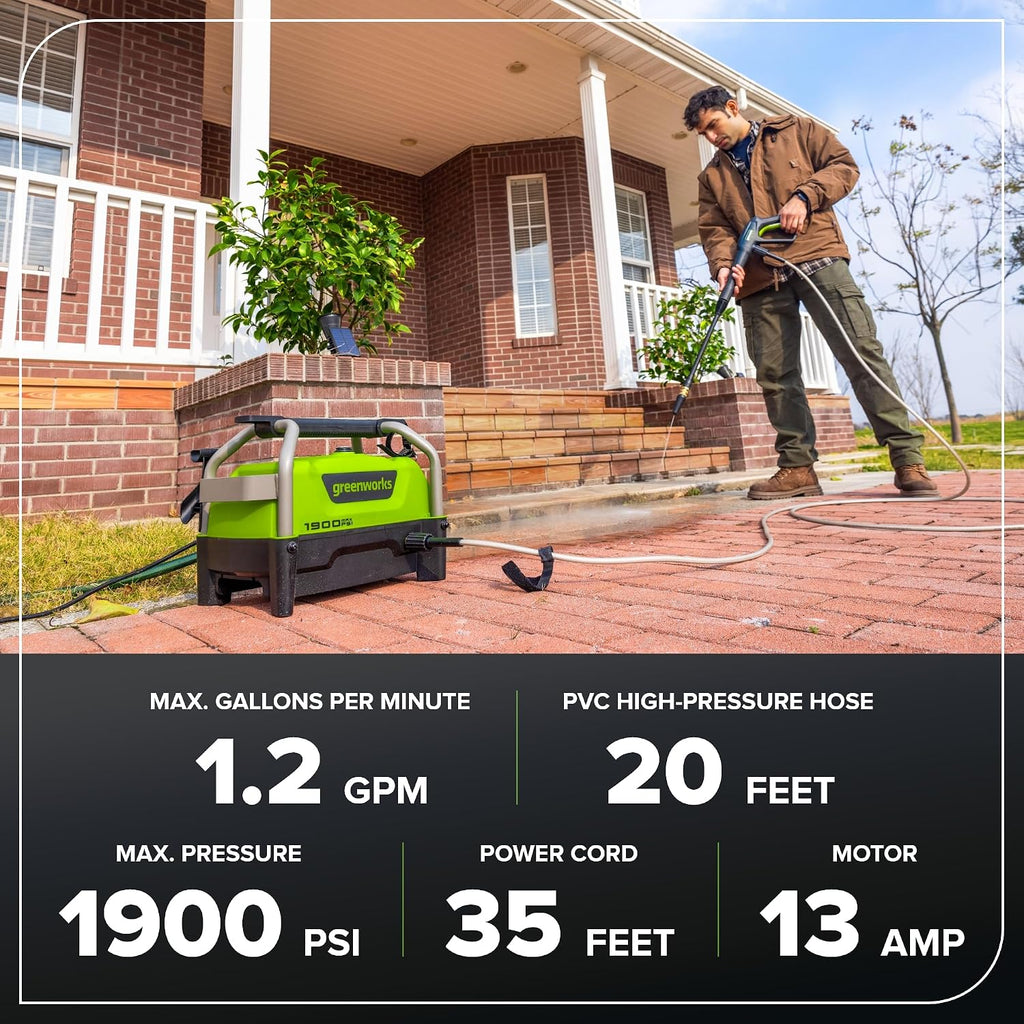 1900 PSI (1.2 GPM Max) Electric Pressure Washer