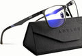 Blue Light Glasses Men, Relieve Eyestrain and Eye Protection, Al-Mg Metal Computer Blue Light Blocking Glasses