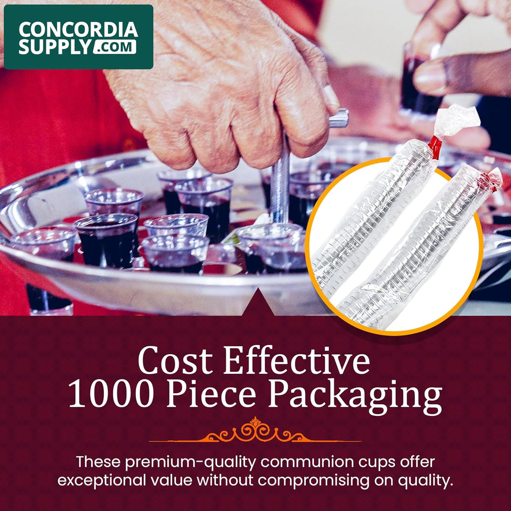 Communion Cups 1-3/8" Recyclable Clear Plastic (1000 Cups)