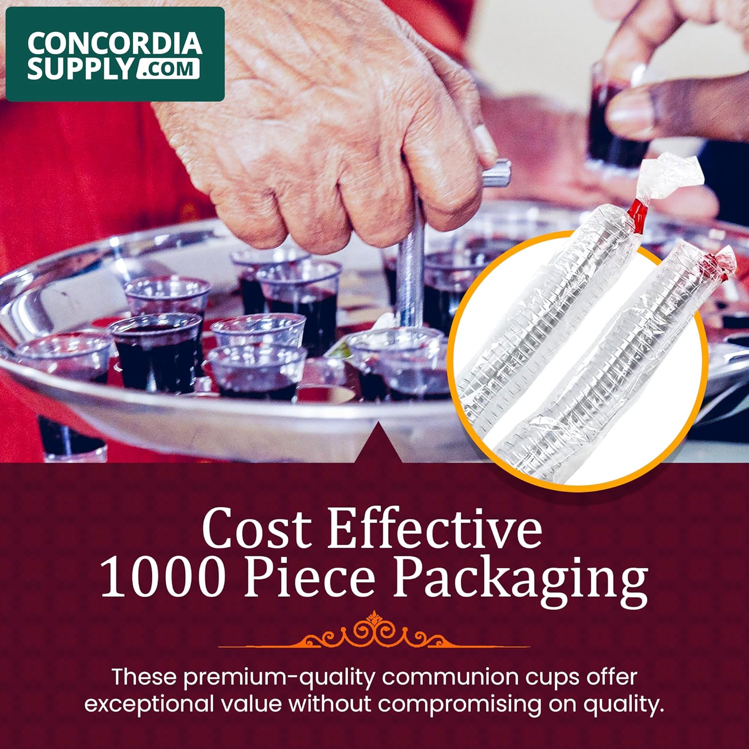Communion Cups 1-3/8" Recyclable Clear Plastic (1000 Cups)