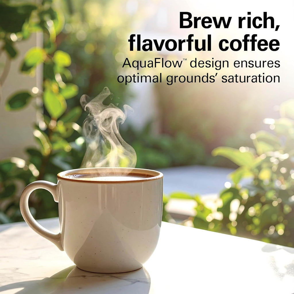 2-Way Drip Coffee Maker & Single Serve Coffee Machine | Hot & Iced Coffee Maker| 12 Cup Glass Carafe| AquaFlow