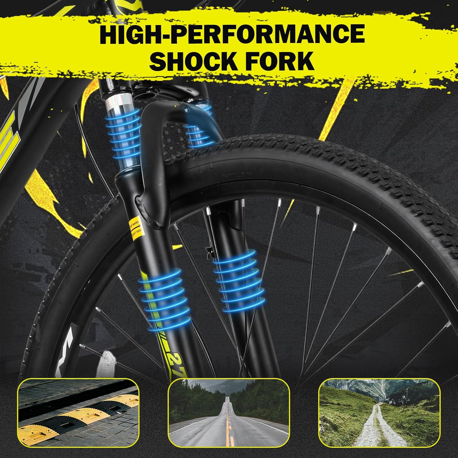 Mountain Bike, 26/27.5-Inch Adult Bike, 21-Speed Rear Disc Brake, Lightweight Aluminum Frame for Men and Women