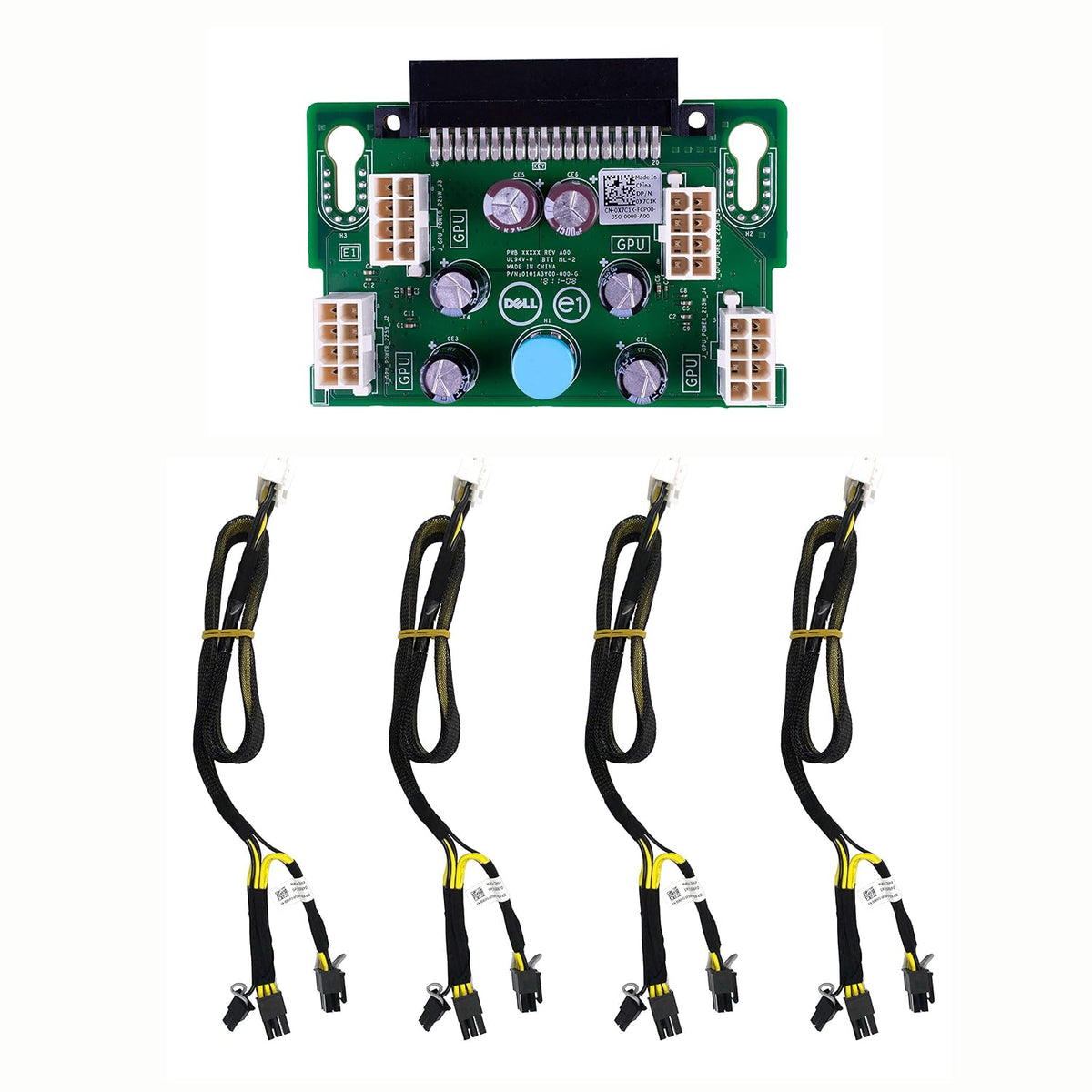 GPU Power Supply Expansion Board & 4X Cables Compatible with Dell Poweredge