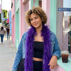 5 ply Purple Ostrich Feather Boas.
