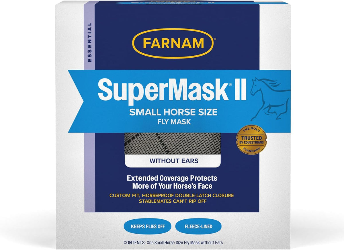 SuperMask II Horse Fly Mask Without Ears, Small Horse/Arabian Size