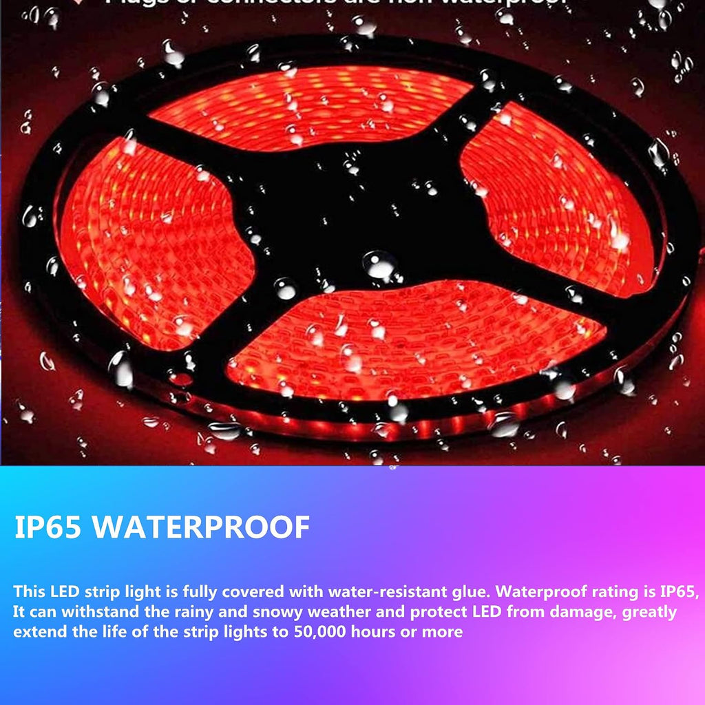 LED Boat Strip Lights, 32.8FT Red Marine Pontoon Led Lights, Waterproof