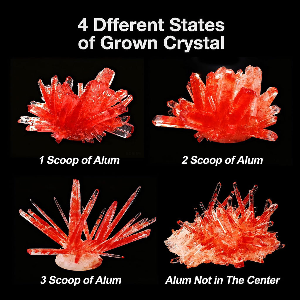 Light Up Crystal Growing Kit for Kids - Grow 6 Vibrant Crystals | STEM Science Experiments DIY Kit with LED Display
