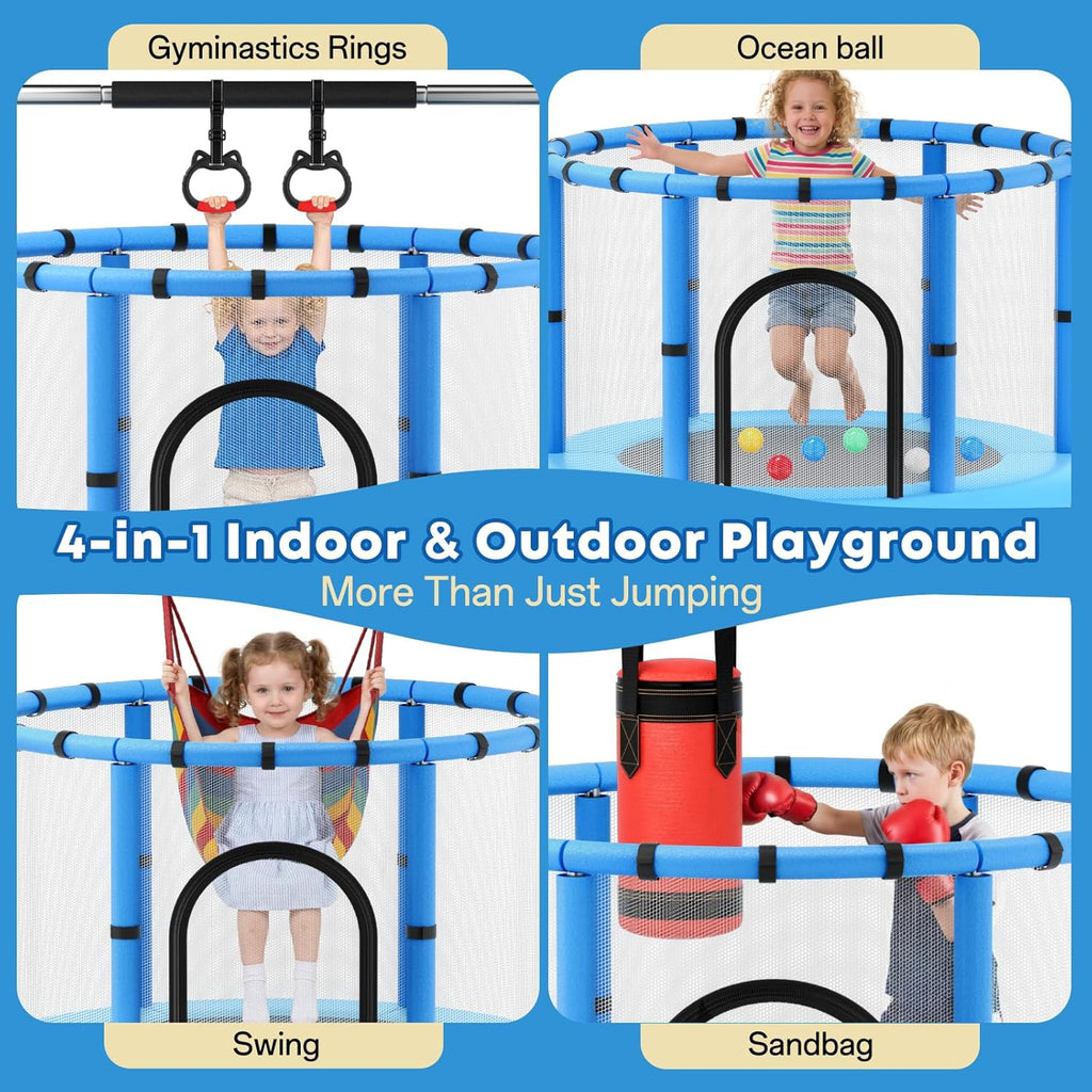 Toddler Trampoline for Kids, 440lbs Kids Trampoline with Net, Trampoline Indoor Outdoor playset with Adjustable