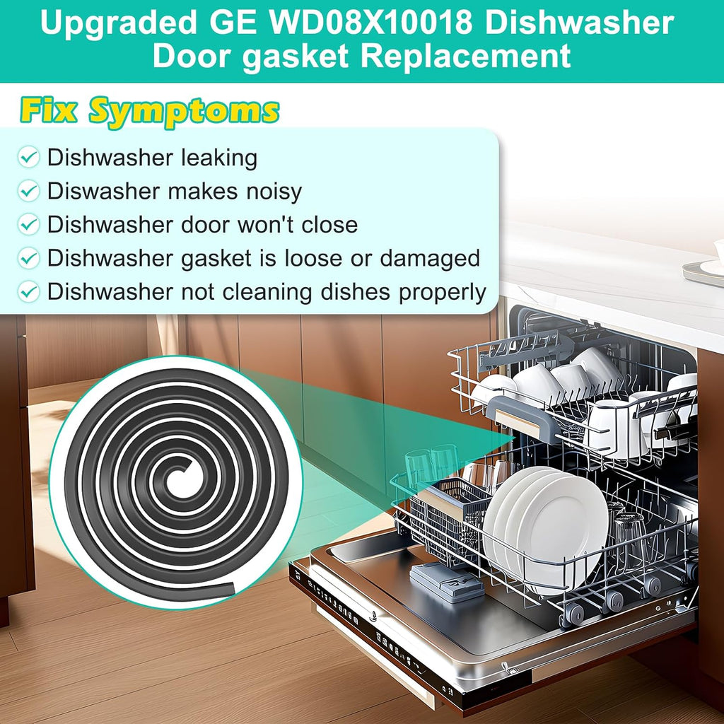 WD08X10018 Dishwasher Door Gasket Seal Replacement for GE Hotpoint