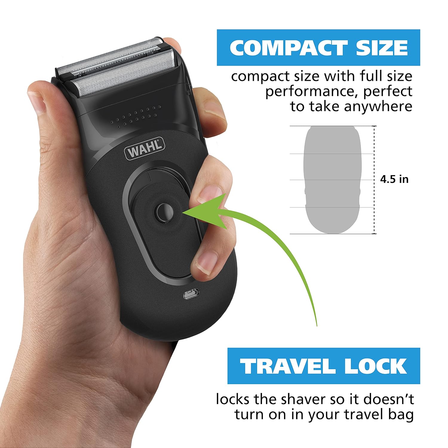 Compact Lithium-Ion Rechargeable Flexible Foil Shaver Kit & Cutter Bar | Travel-Friendly, Daily Face Shaving, Dual