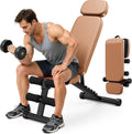 Workout Bench, 10 Backrests Adjustable Weight Bench with Extended Headrest, 800LBS Foldable Weight Bench for Home