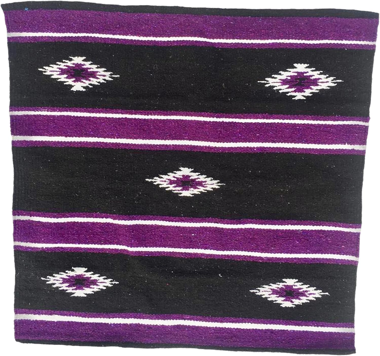 36"x 34" Navajo Design Acrylic Saddle Blanket -2.4 lbs (Purple and Black)