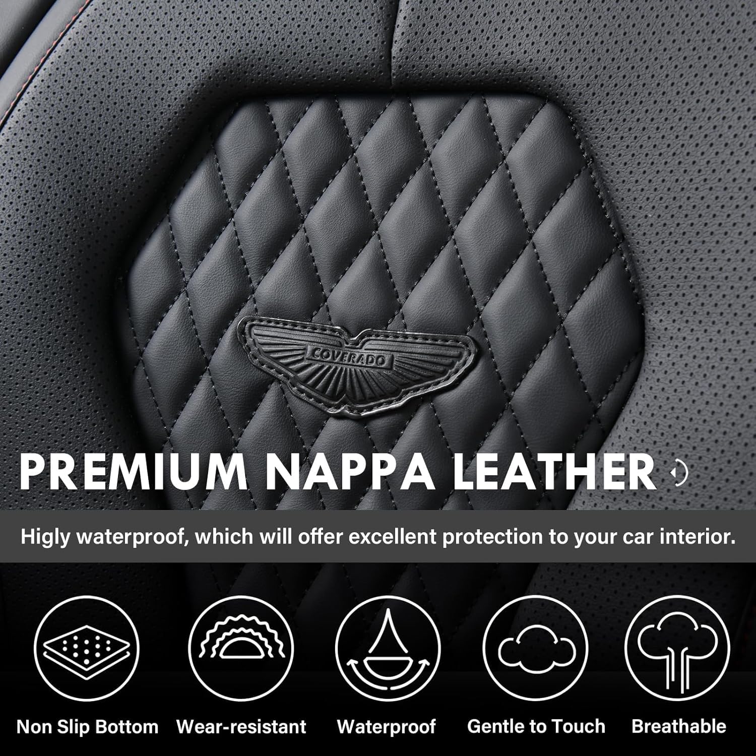 Seat Covers, Car Seat Covers Full Set, Black Car Seat Cover, Car Seat Covers Front Seats Back Seat Cover, Waterproof