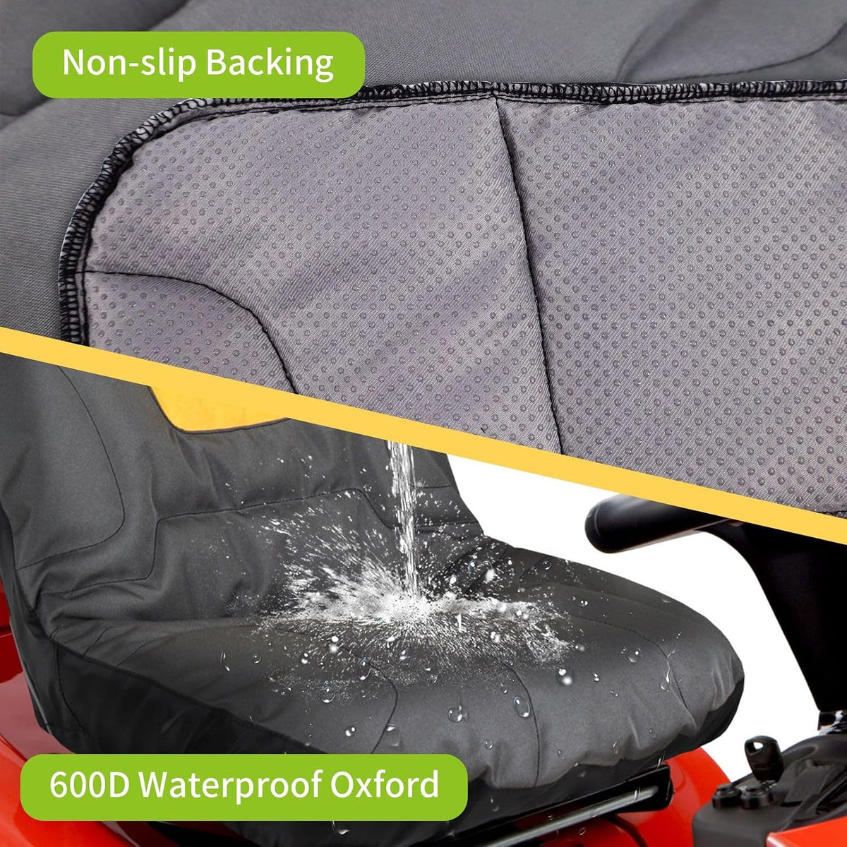 Riding Lawn Mower Seat Cover 600D Non Slip Tractor Seat Cover with Padded | Heavy Duty Seat Covers Universal Fits for