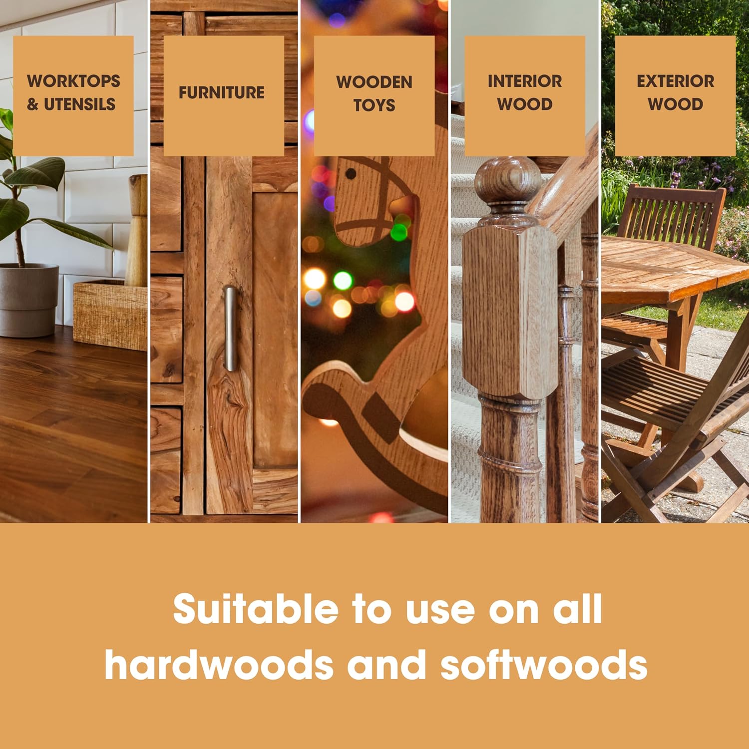 Pure Tung Oil for Wood | Non-Toxic Food Grade Water Resistant Tung Oil | Finish & Seal Natural or Stained & Treated