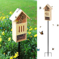 Wooden Insect House, Bee House with Metal Stake for Garden