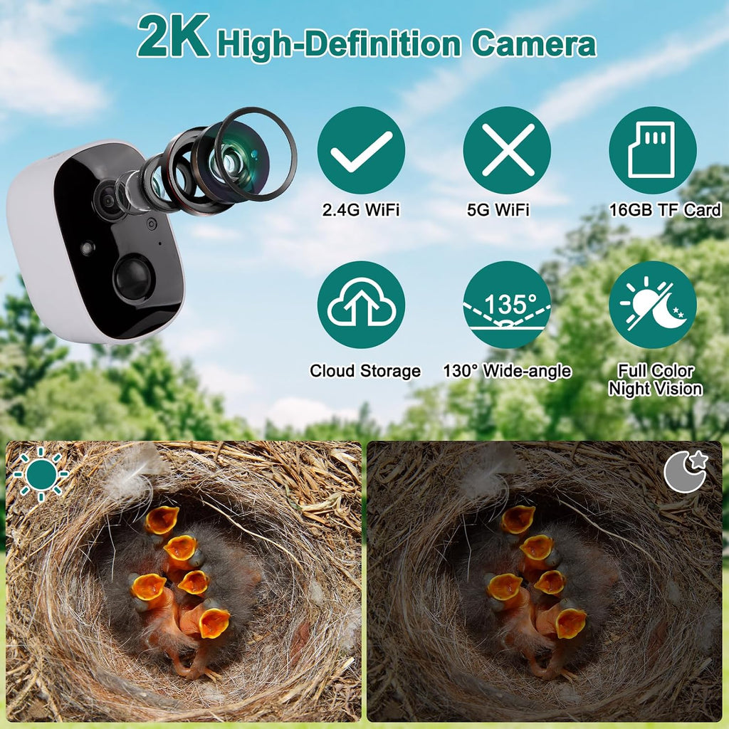 Smart Bird House with Camera,2K HD Bluebird House with Camera Solar Powered,Bird Watch Nesting and Hatching,Night