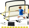6x4 ft Soccer Goal Set, 2-Pack Pop Up Soccer Net Set for Backyard, Portable Soccer Goal for Youth Players, with