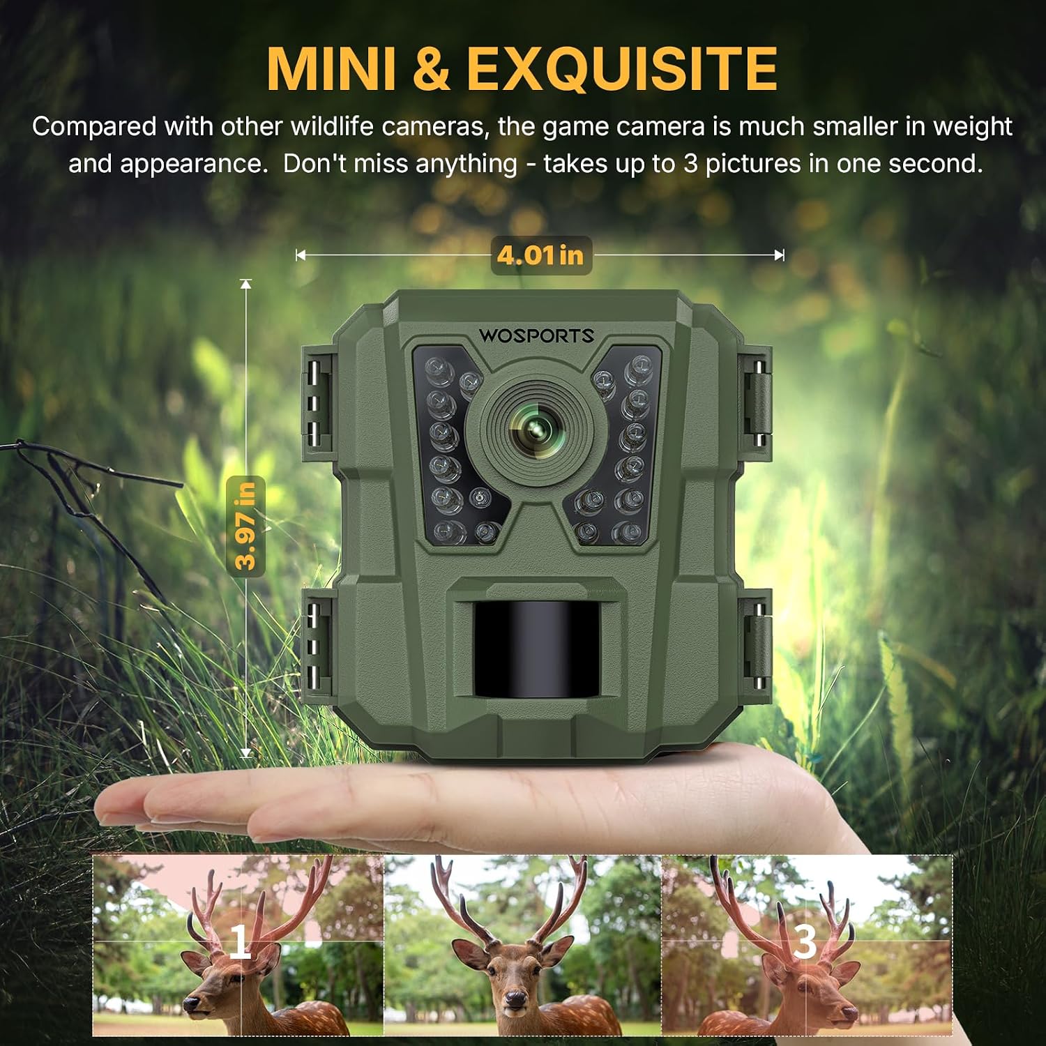 Mini Trail Camera 24MP 1080P HD Game Camera with Night Vision Motion Activated Waterproof,Trail Cam with Fast Trigger