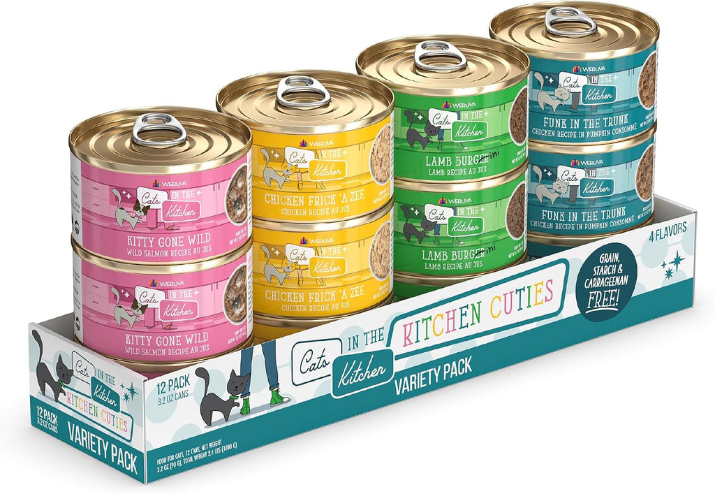 Cats in the Kitchen, Kitchen Cuties Variety Pack, Wet Cat Food, 3.2oz Can (Pack of 12)