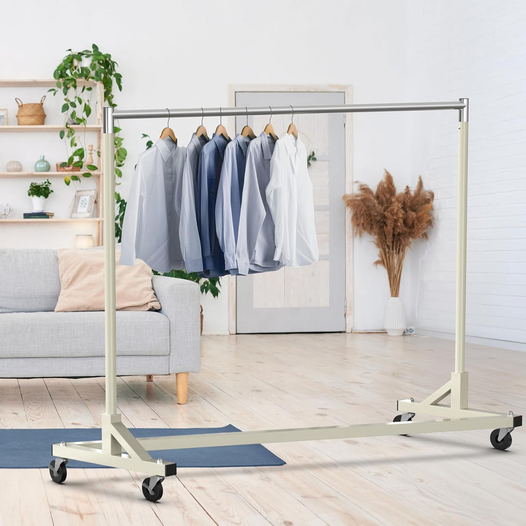 Industrial Grade Z-Base Garment Rack, 63" W/500Lb, Gray
