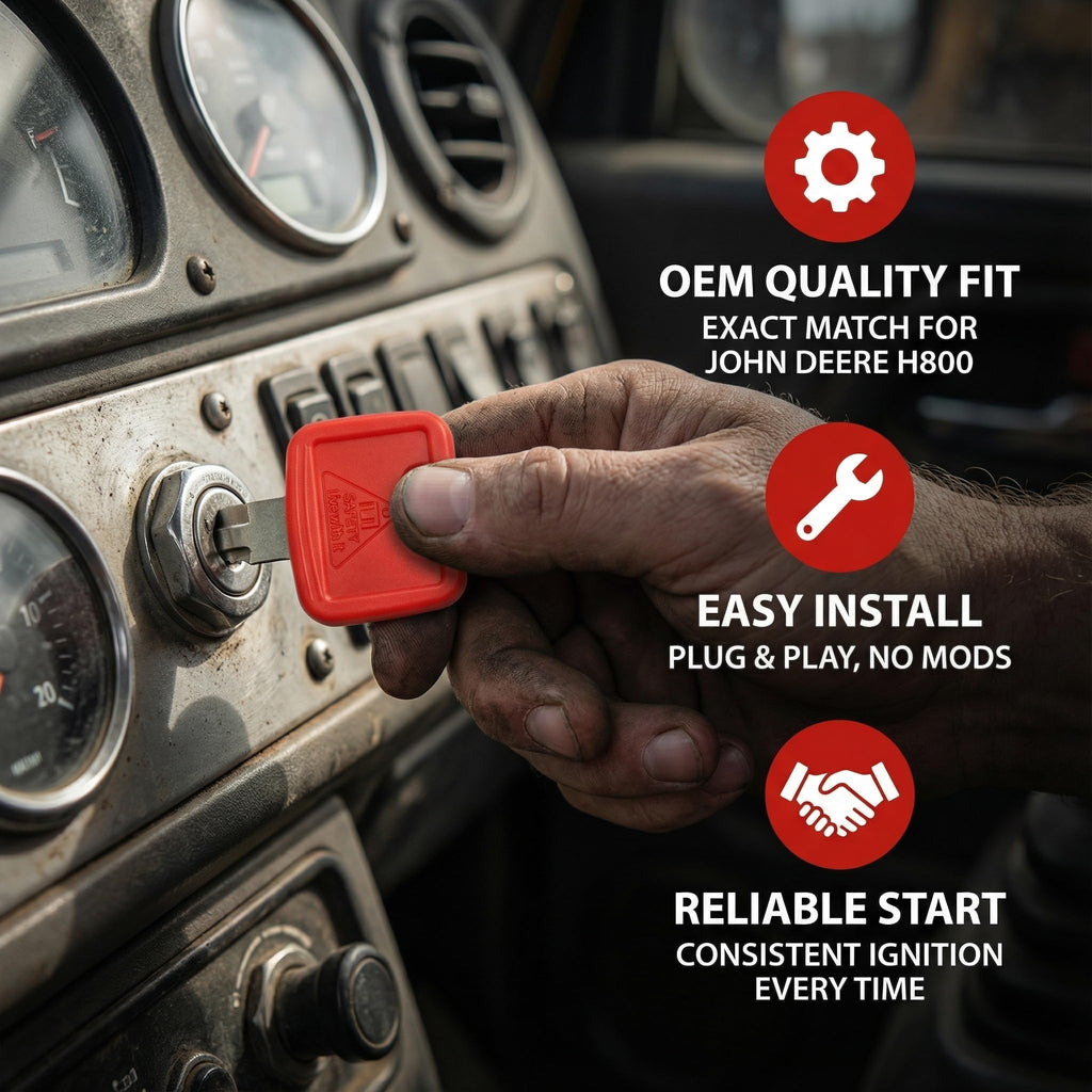 AT194969 H800 Red Ignition Keys Replacement for John Deere Excavator