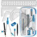 Drafting Compass Kit School Supply Set Featuring Geometry Compass, Protractor, Set Squares, and Ruler – for School