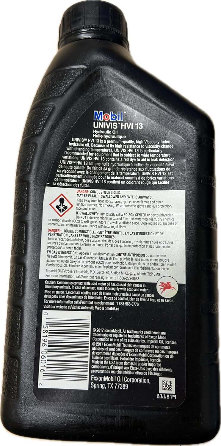 Mobil Univis HVI 13 Hydraulic Oil, 1 L Bottle