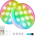 Rechargeable Submersible Pool Lights with Remote (2pcs) - Underwater Led Light IP68 Waterproof ,16 Color Changing