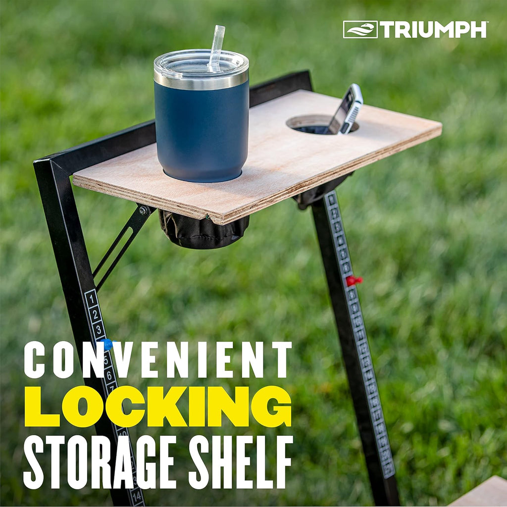 Triumph 2x4 Cornhole Set with Integrated Caddy and LED Lights – Full-Size Cornhole Boards with Cup Holders, Snack