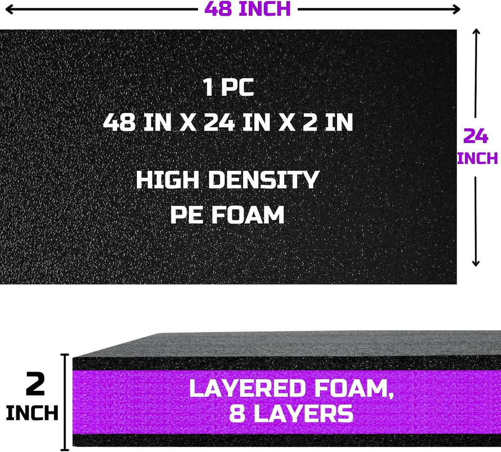 Tool Box Foam Organizer 48x24x2 inch 1PC, Kaizen Sheets for Pro Tool Control, Custom Tool Shadow Inserts for Cases &