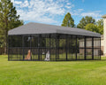10X16X6.4 FT Outdoor Dog Kennel, 2 Doors, Waterproof Roof