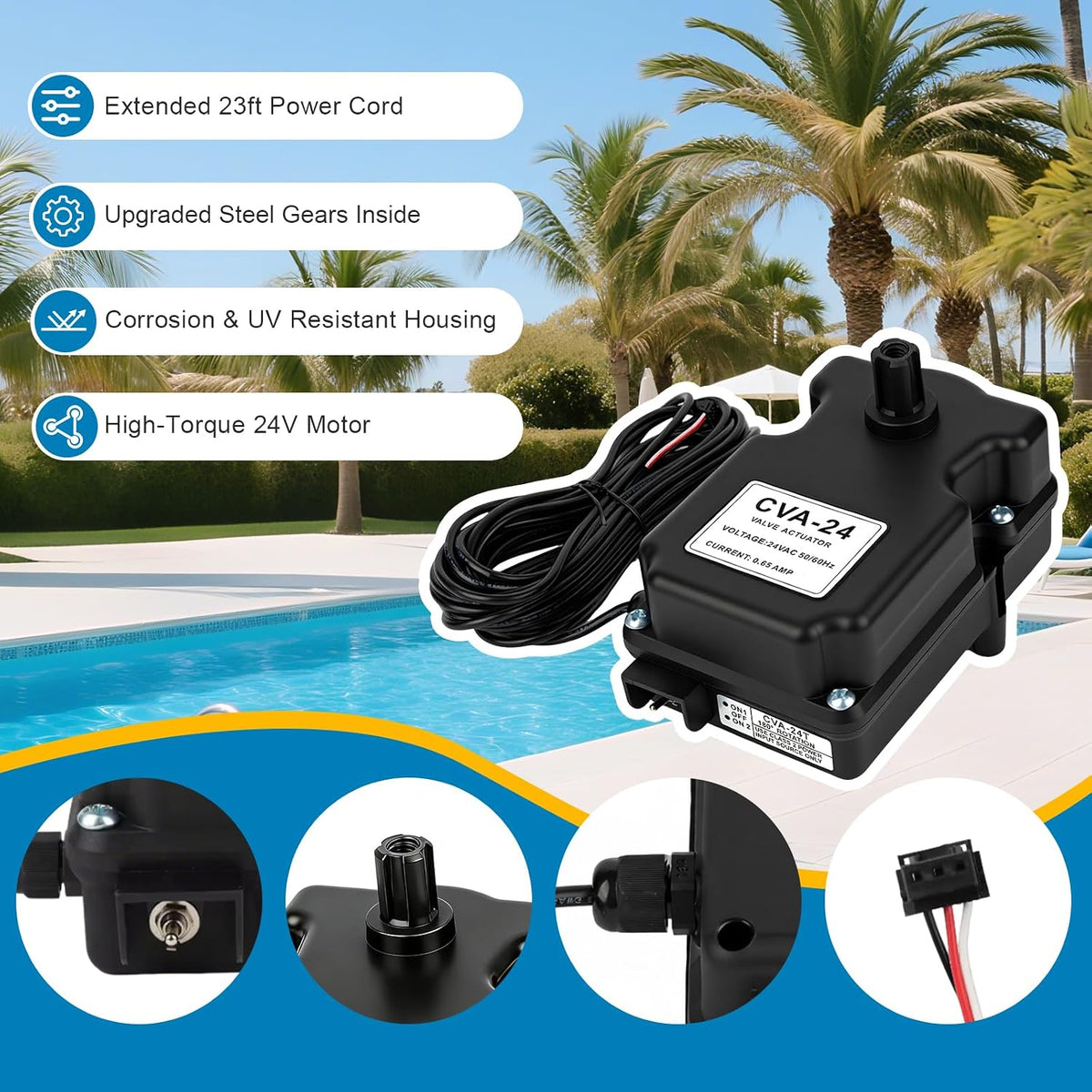 CVA-24T Pool Valve Actuator, Valve Actuator Replacement for Model 263045