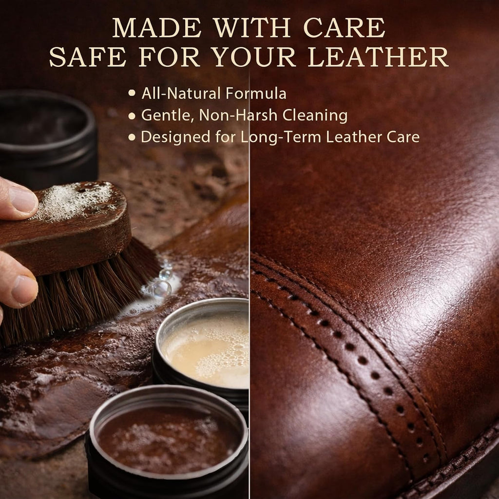 Shoe Care Kit – 16-in-1 Leather Shoe Polish, Cleaning & Conditioning Kit with Saddle Soap & Mink Oil –
