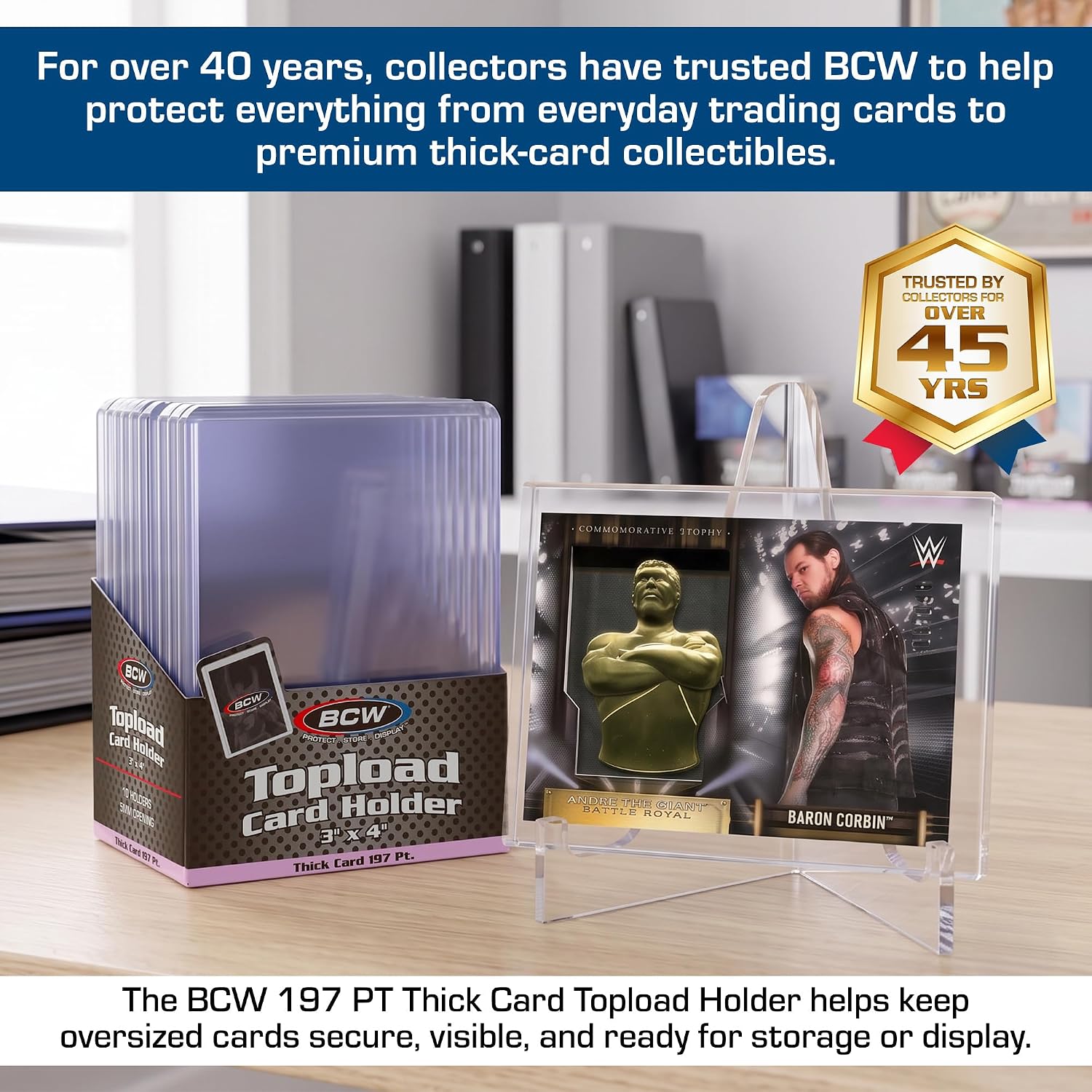 197 PT. Thick Card Topload Holder - Pack of 10 | Durable Rigid PVC Toploader | Toploaders for Memorabilia, Jersey