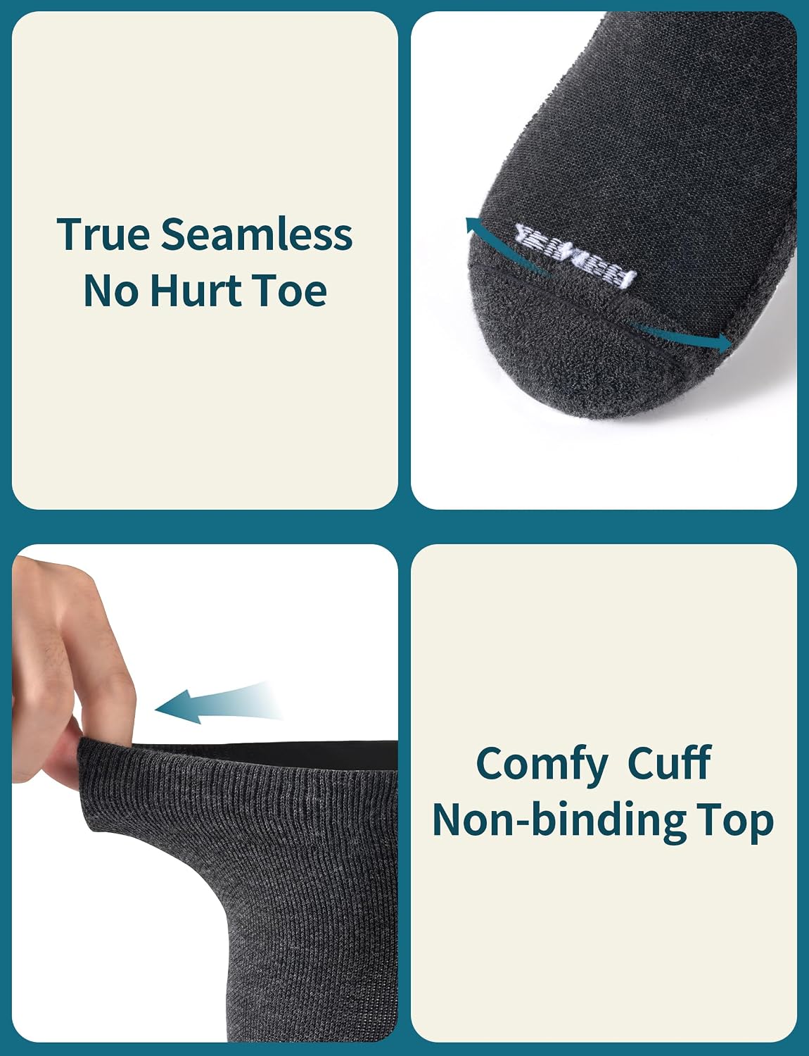 Men's Cotton Compression Socks 20-30 mmHg (3 Pairs) - Knee High Support for Circulation, Travel, Flying, Dress