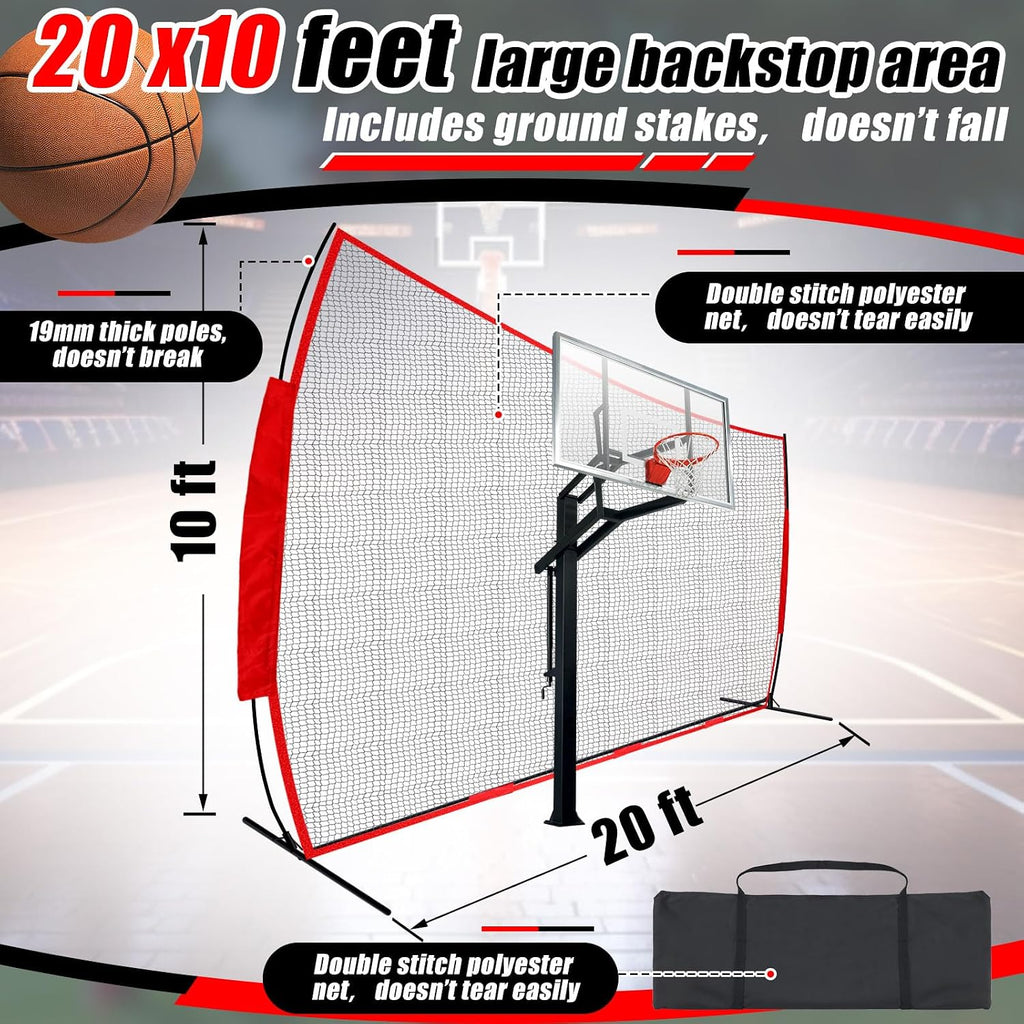 Basketball Net Catcher Backstop Net Sports Barrier Nets for Backyard Rebounder to Guard Rebound and Return Basketball