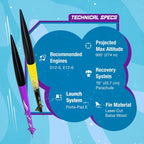 Vapor Flying Model Rocket Kit 7294 | Advanced Build, Black/Yellow & Black/Purple