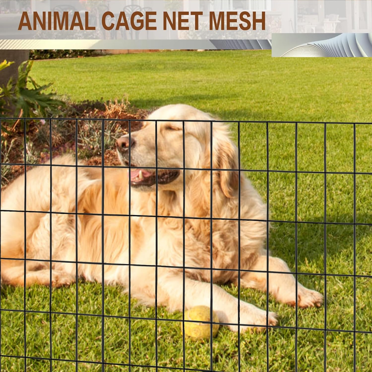 4 ft x 100 ft Black PVC Coated Welded Wire Fence, 16GA Garden Chicken Wire Fence Roll, Mesh Size 2" x 4" Hardware