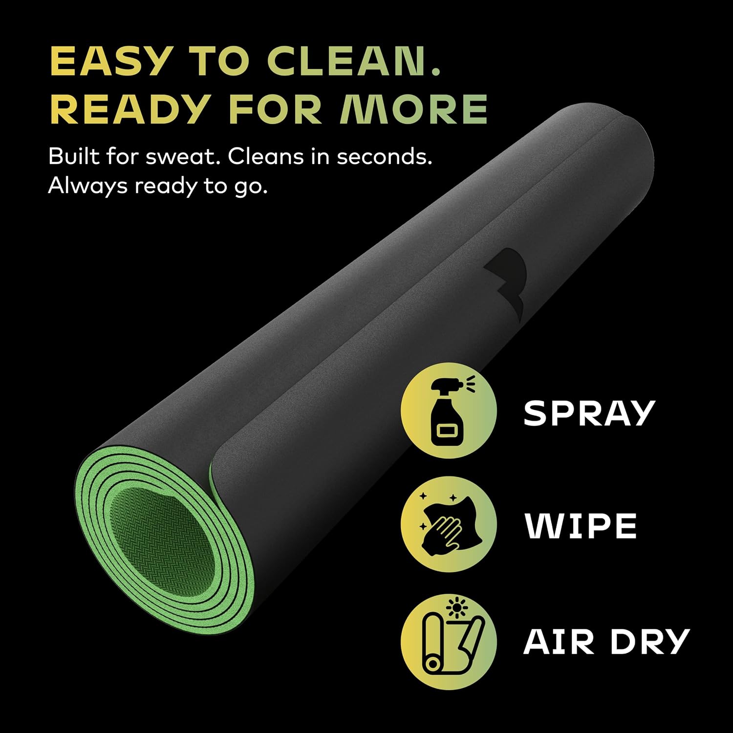 Reversible Yoga Mat - 5mm Thick Dual Sided Non-Slip Exercise Mat Made with 100% Recyclable Natural Rubber
