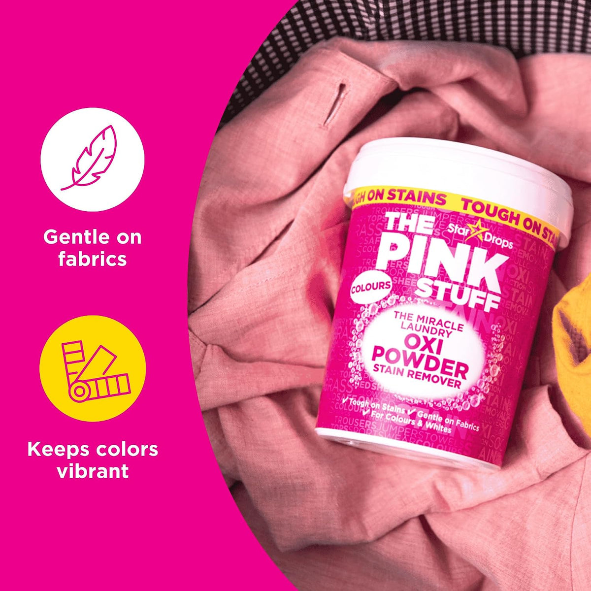 The Pink Stuff Miracle Laundry Powder Stain Remover for Colours, 35.2 Oz