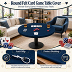 36 Inch Felt Card Game Tablecover Round Tablecloth,Blue